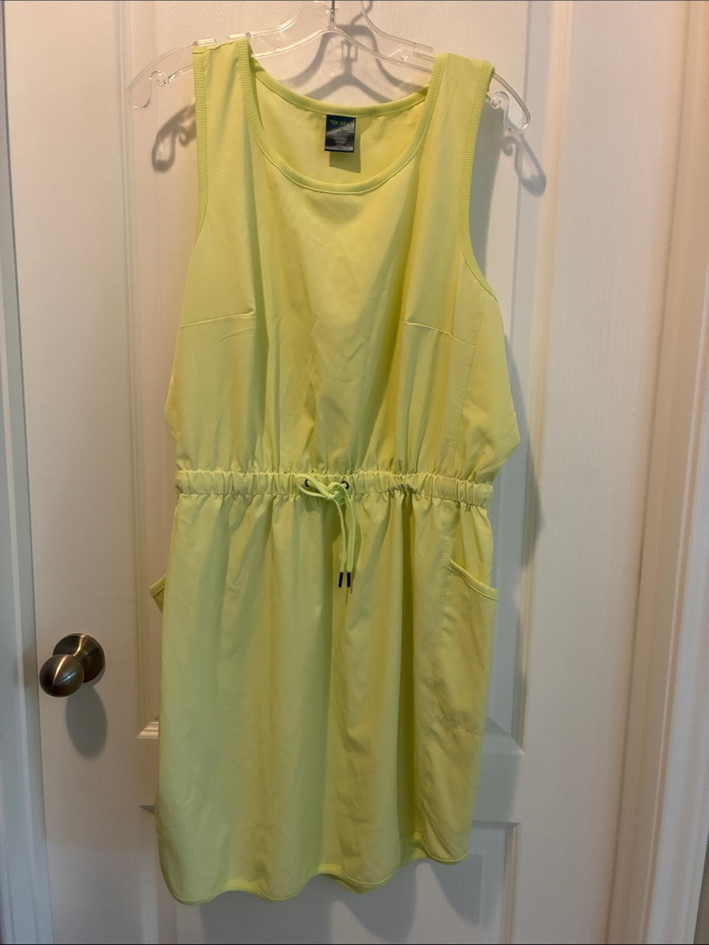 tek gear Neon Yellow Swim Coverup Dress with Drawstring
